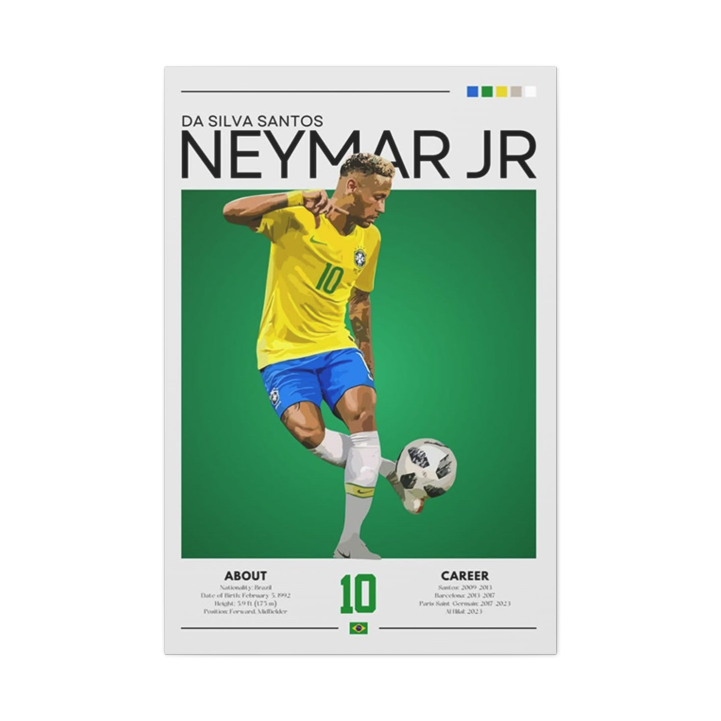 Neymar Jr Football Player Wall Art & Canvas Prints