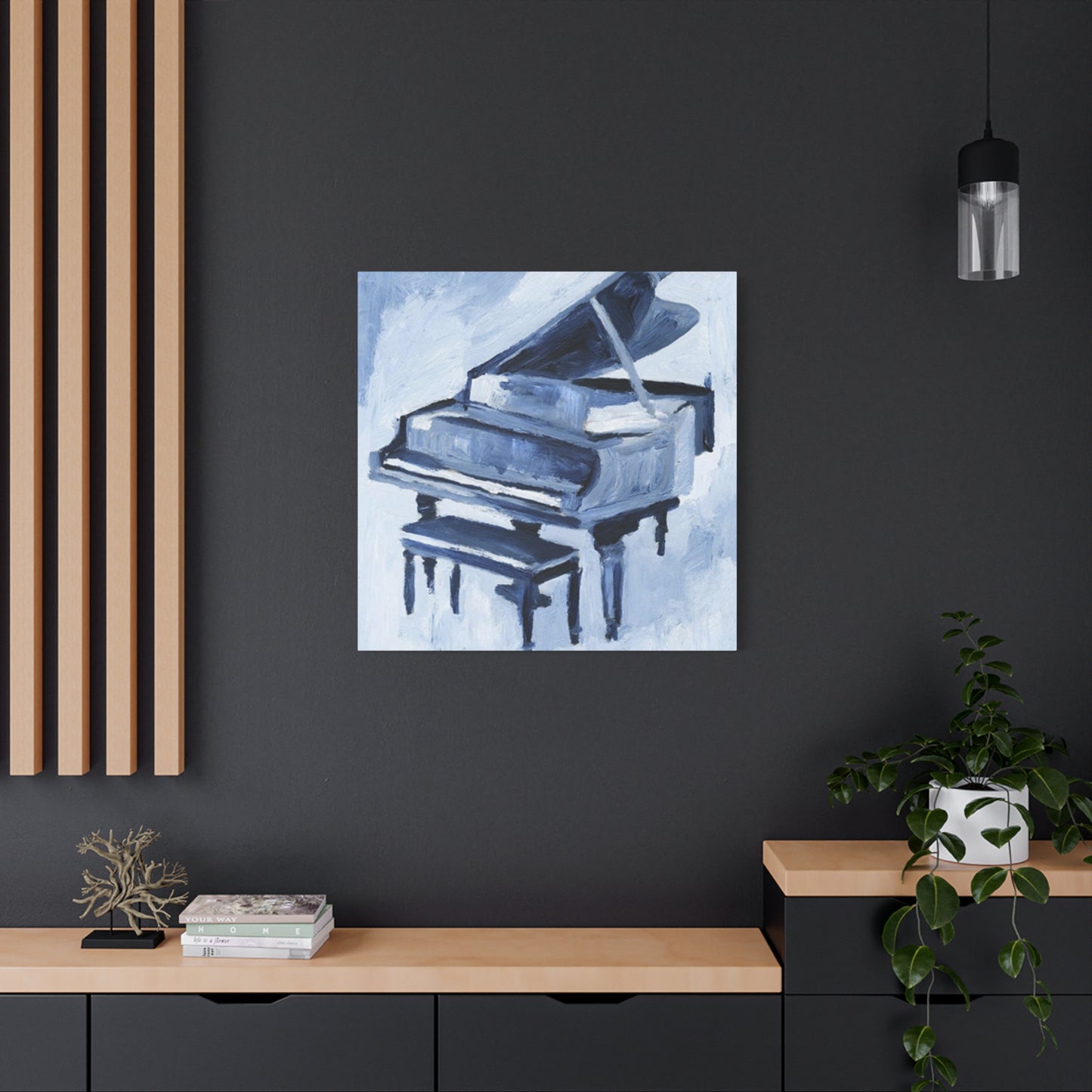 Black Piano Drawing Painting Wall Art & Canvas Prints