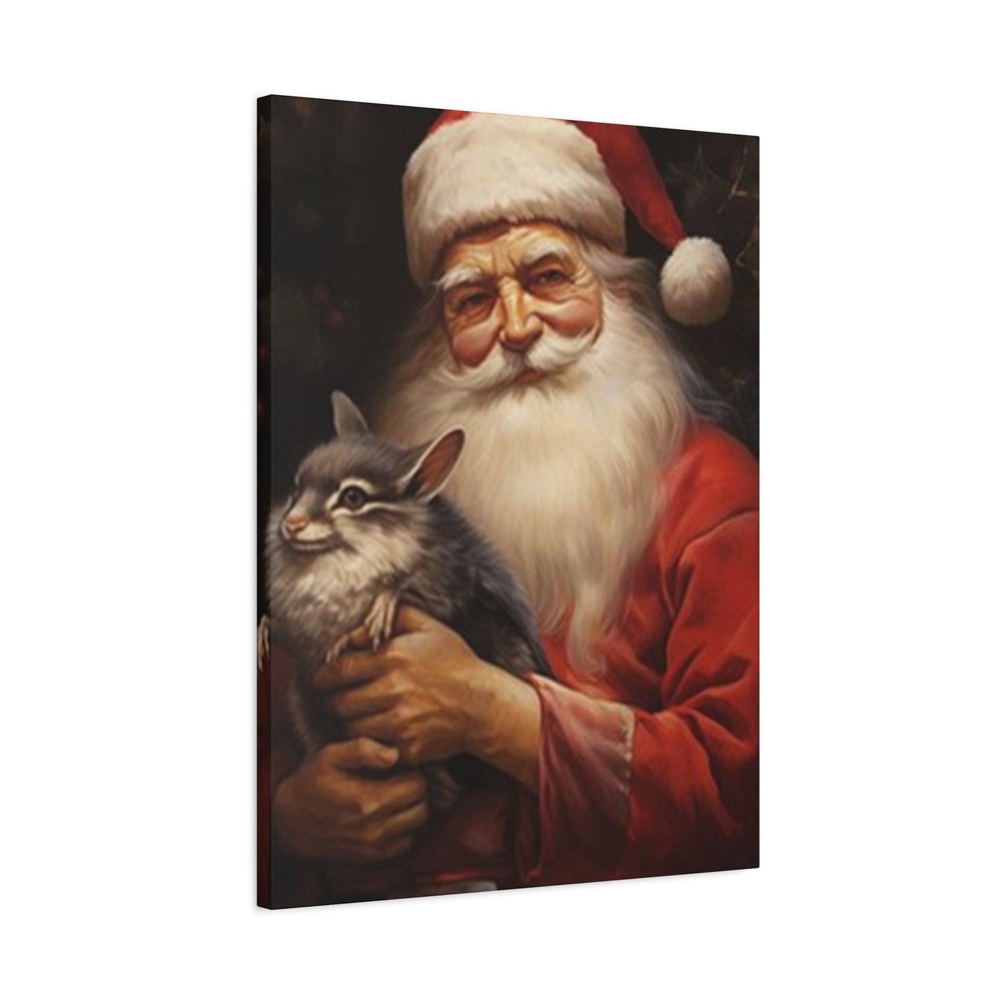 Santa Claus With A Fat Rat Painting Wall Art & Canvas Prints