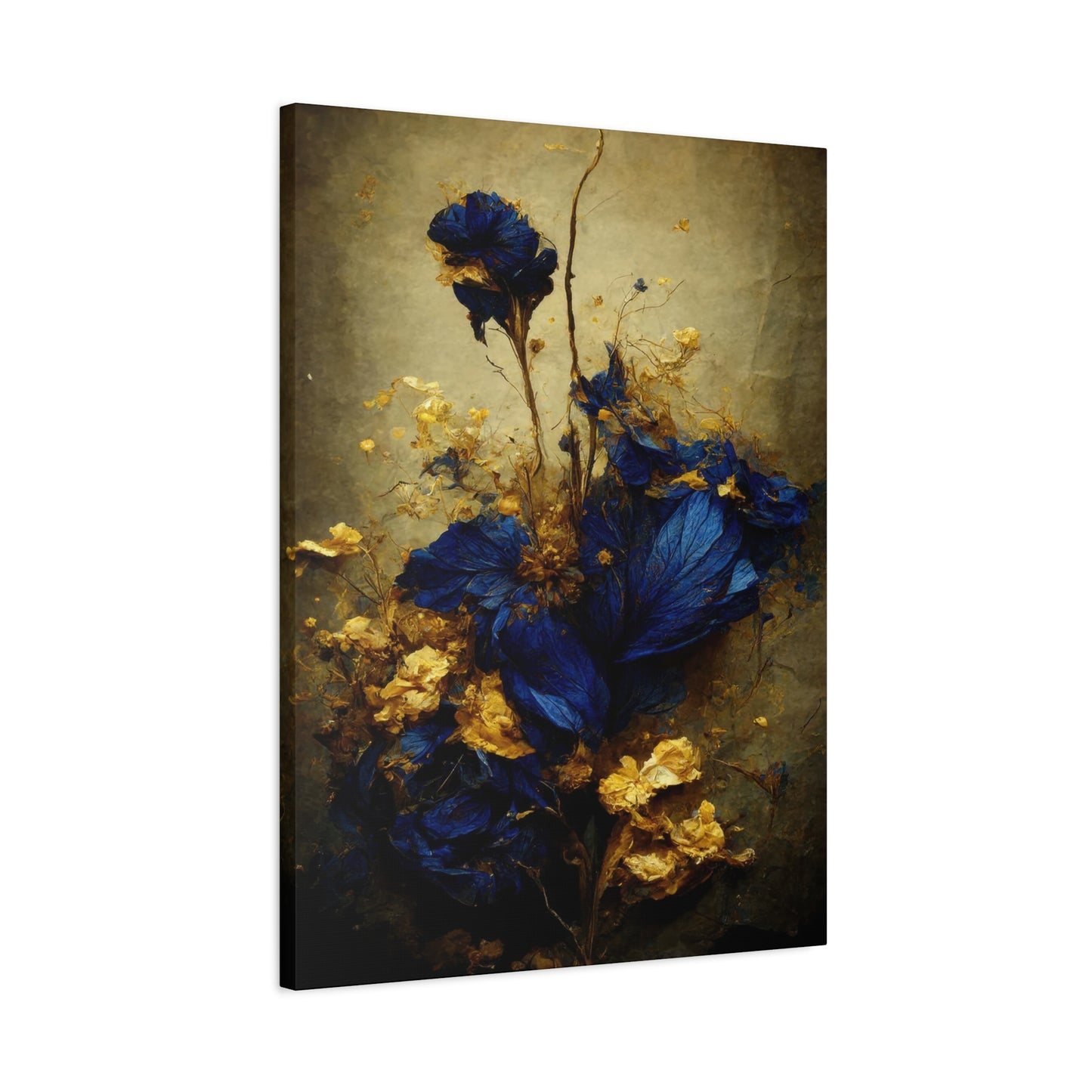 Blue and Gold Bouquet Wall Art & Canvas Prints