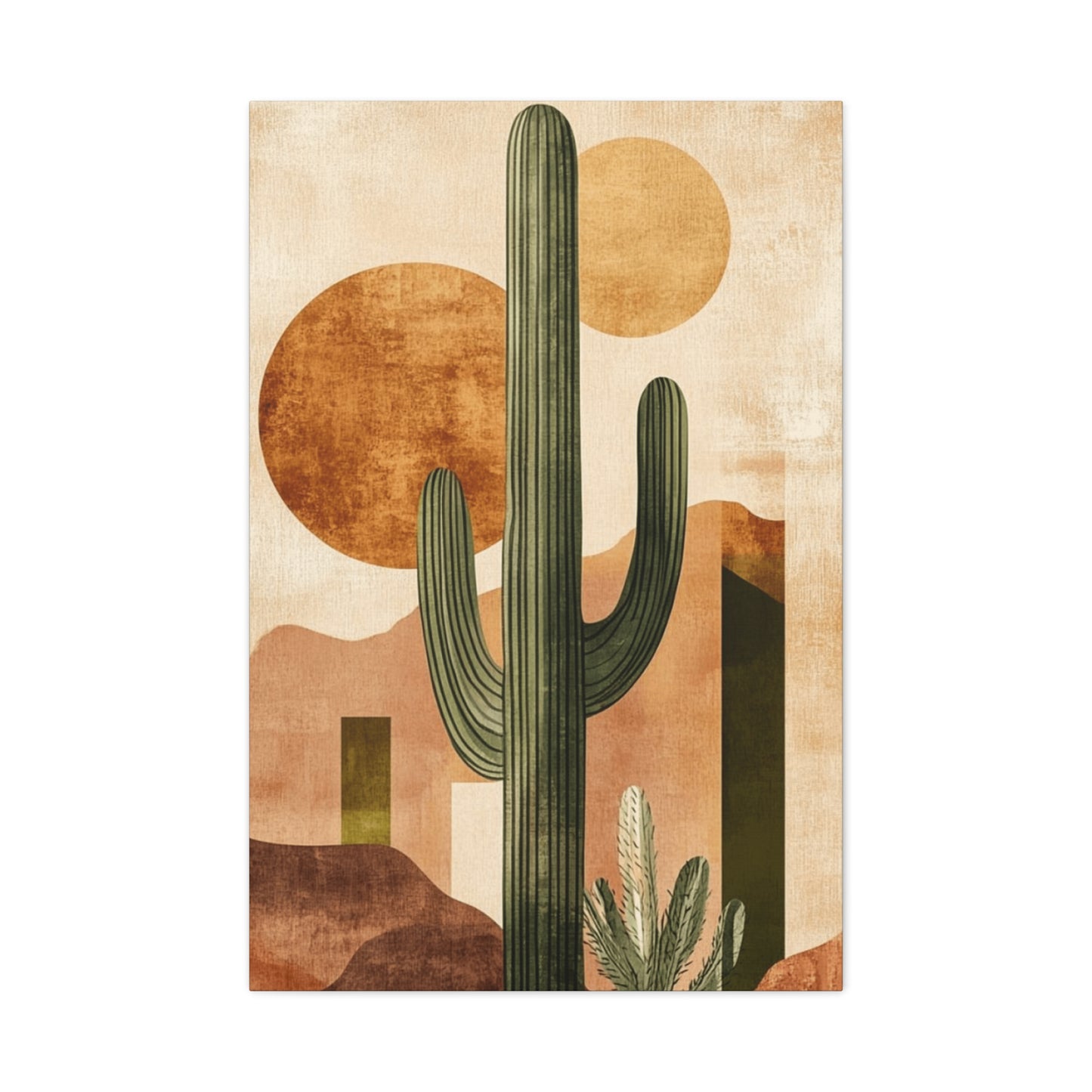Brown Cactus Painting Wall Art & Canvas Prints