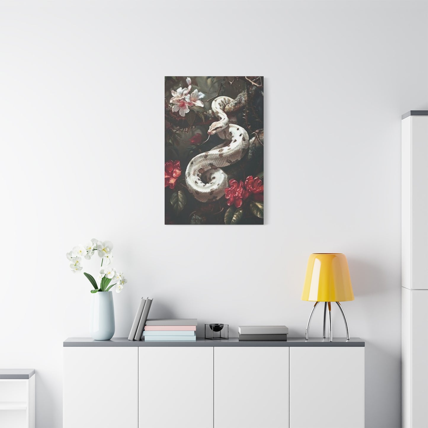 White Snake On Branch Wall Art & Canvas Prints