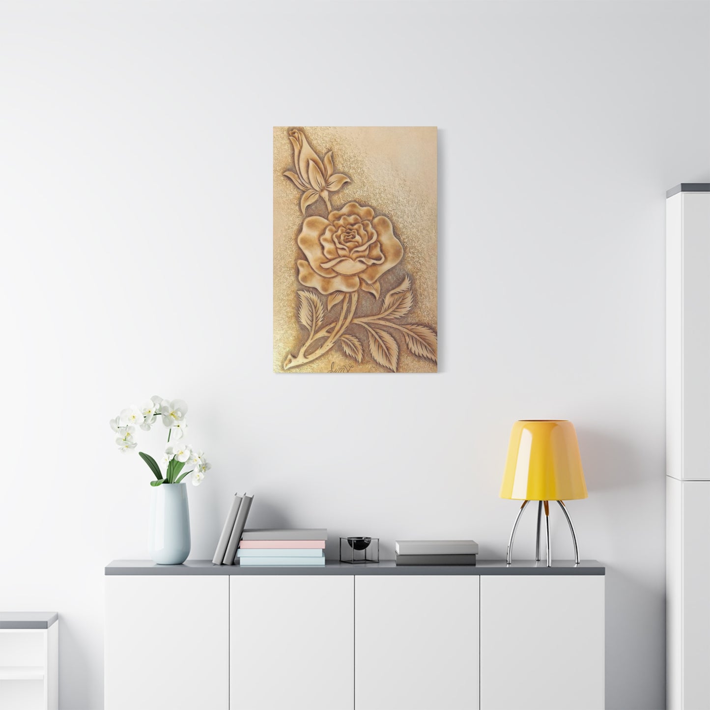Rose Flower Leather Pattern Wall Art & Canvas Prints