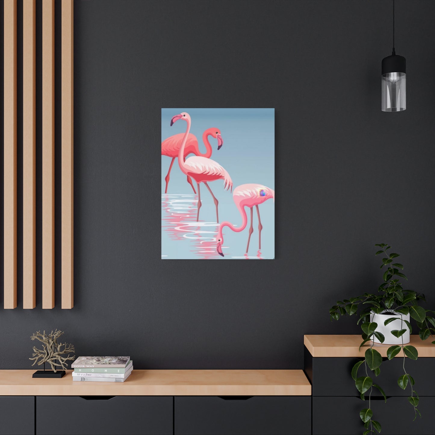 Flamingo Flock In Water 2 Wall Art & Canvas Prints