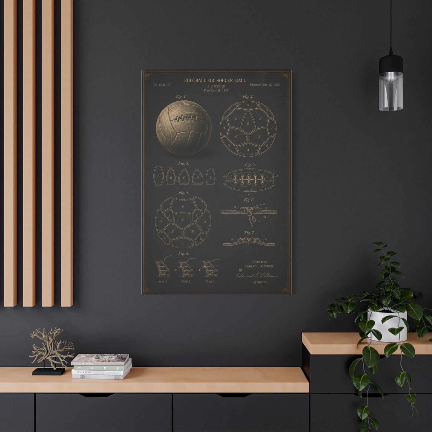 Vintage Soccer Ball Patent Sports Wall Art & Canvas Print