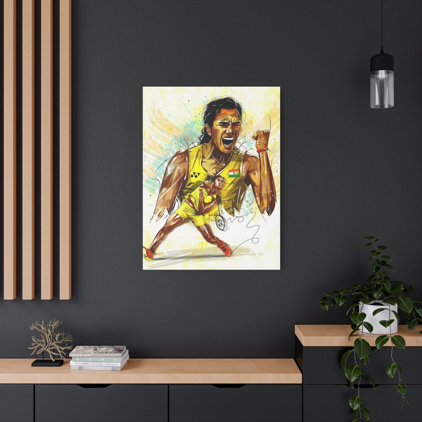 Abstract Badminton Player PV Sindhu Poster Wall Art & Canvas Prints
