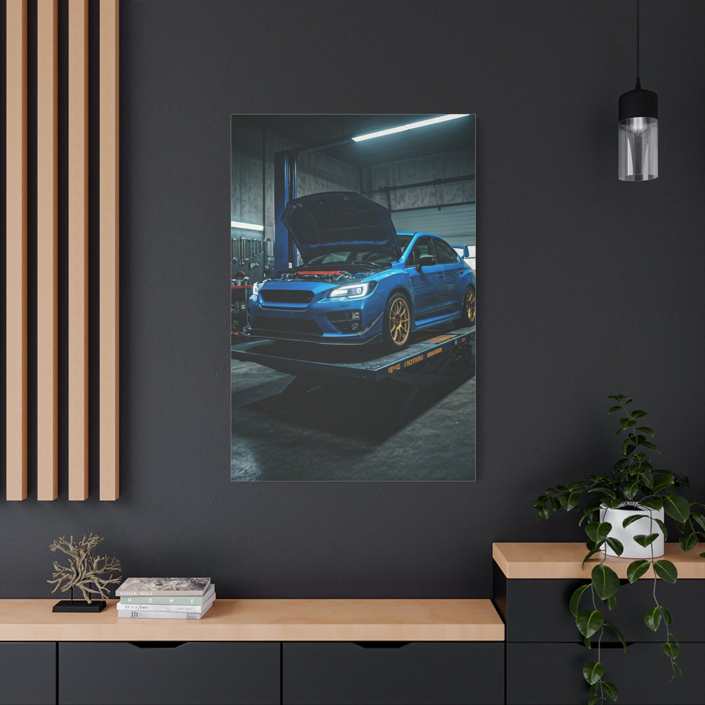 Subaru WRX STI Performance Workshop Scene Wall Art & Canvas Prints