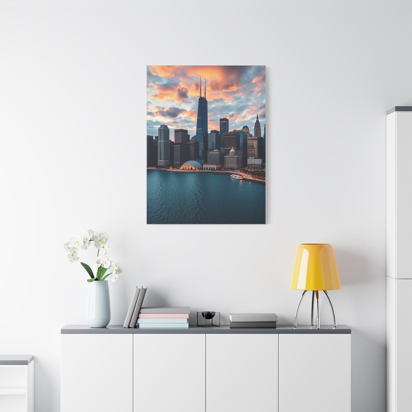 Chicago Skylines Art Canvas Art 7 Wall Art & Canvas Print