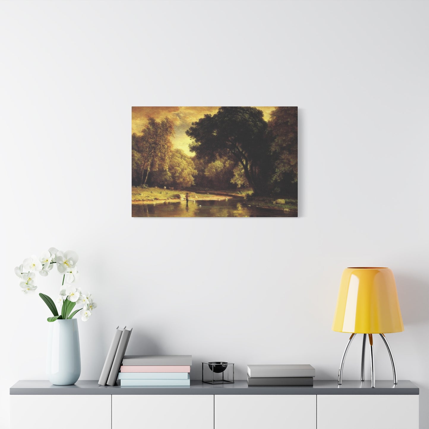 Fisherman In A Stream George Inness Wall Art & Canvas Prints