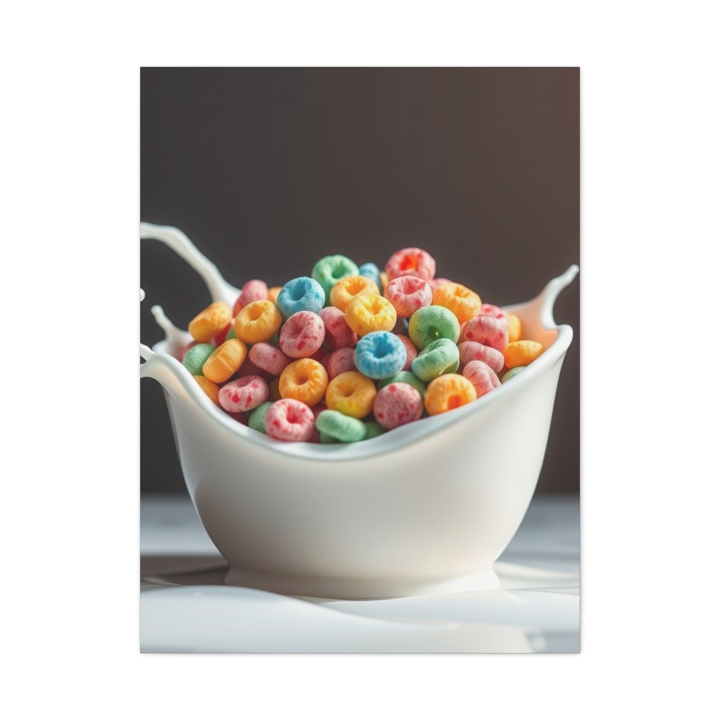 Fruit Loops in Milk Art Premium Canvas 20 Wall Art & Canvas Print