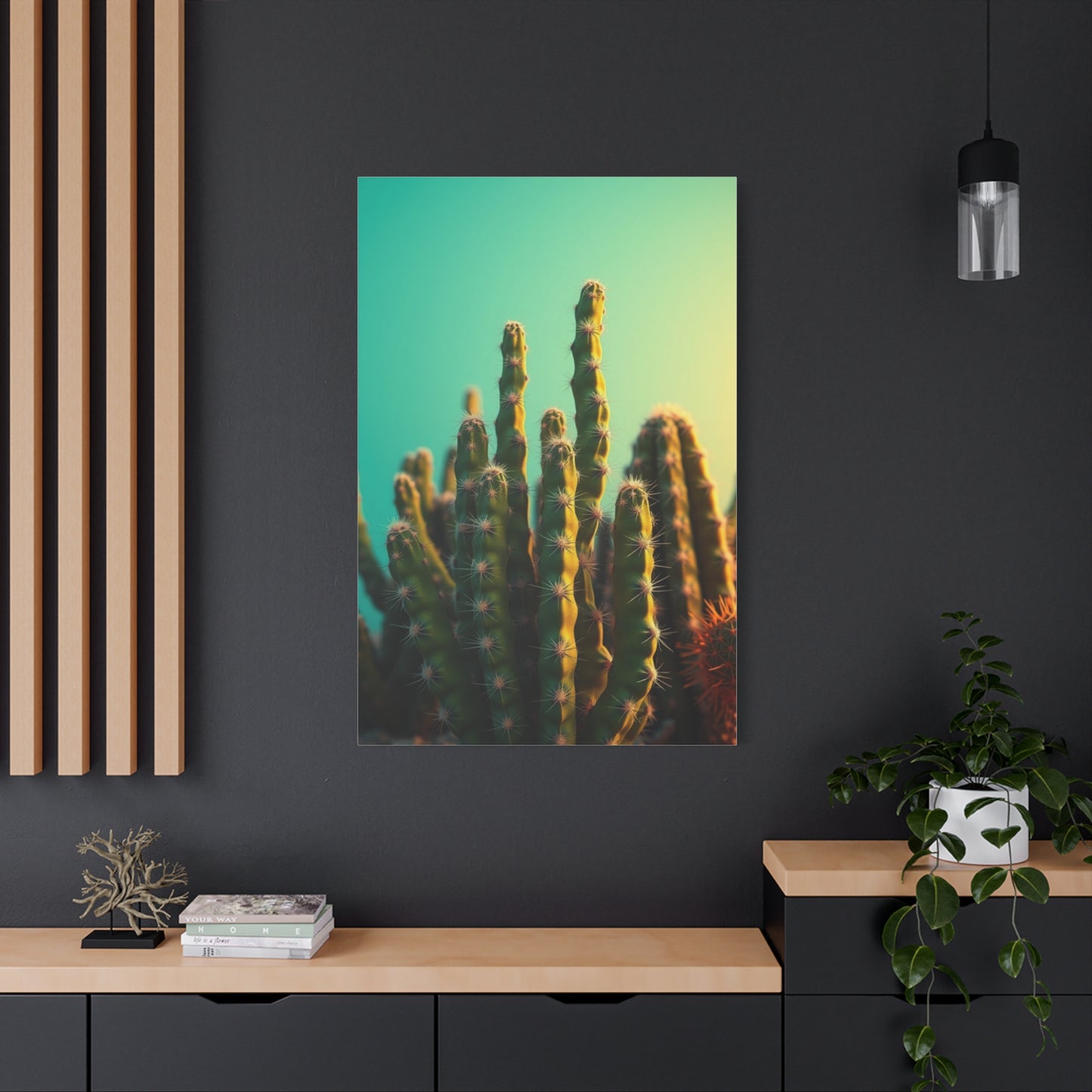 Gilded Cactus Tableau Wall Art & Canvas Print
