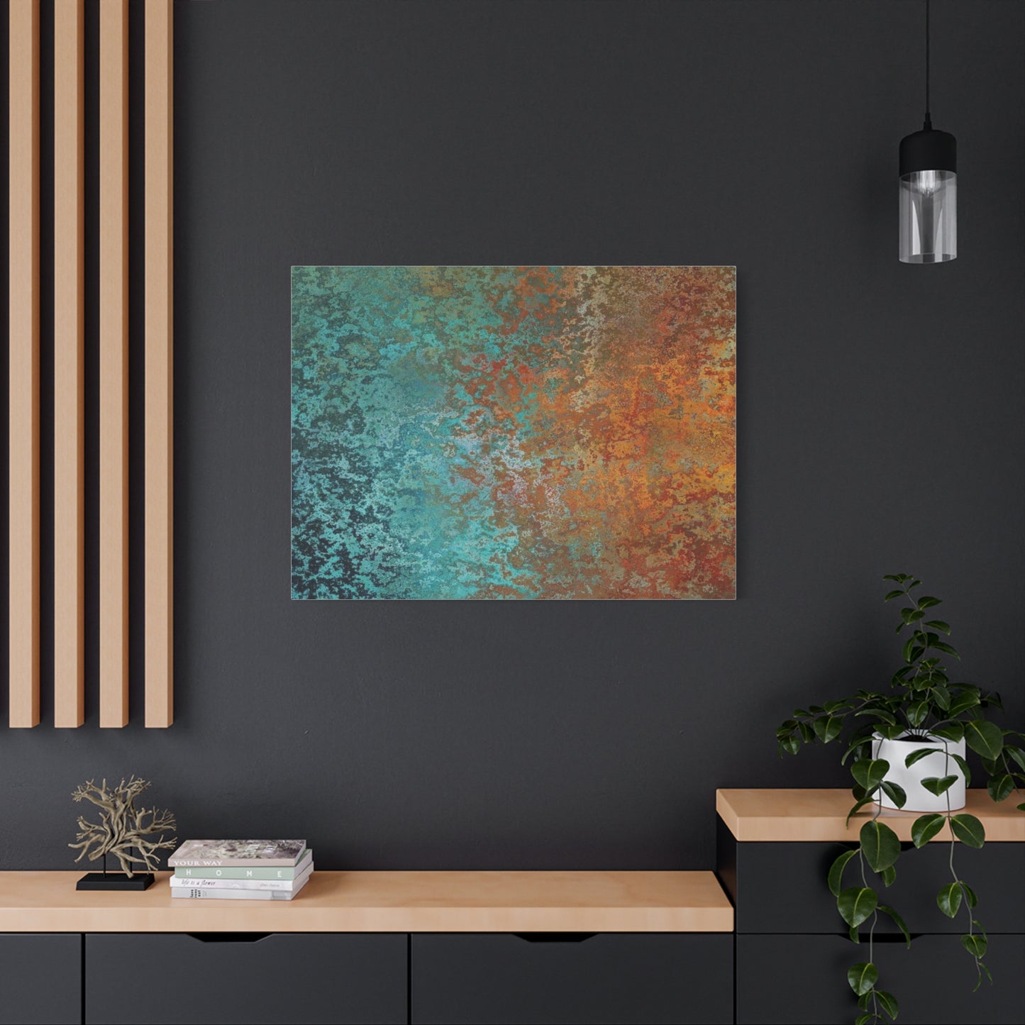 Teal Rust Abstract Wall Art & Canvas Prints