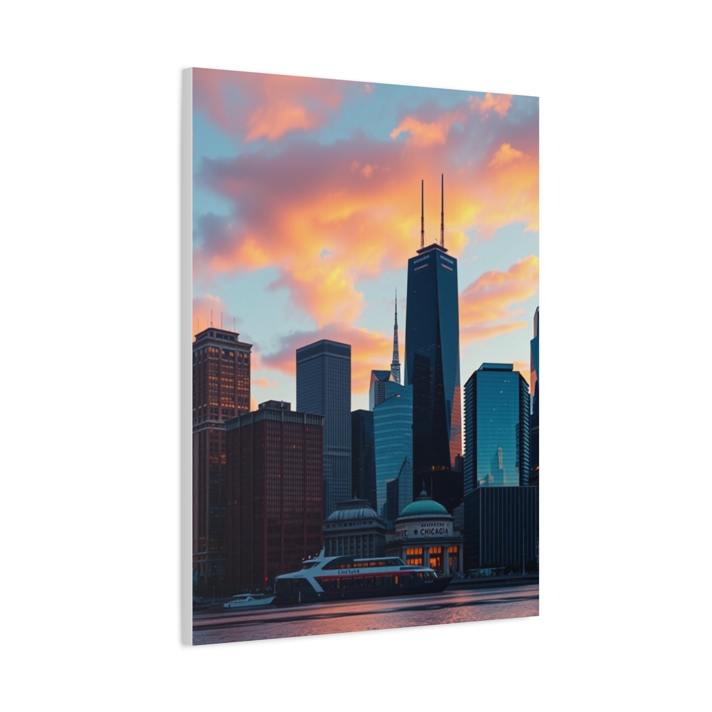 Chicago Skylines Art Canvas Art 3 Wall Art & Canvas Print