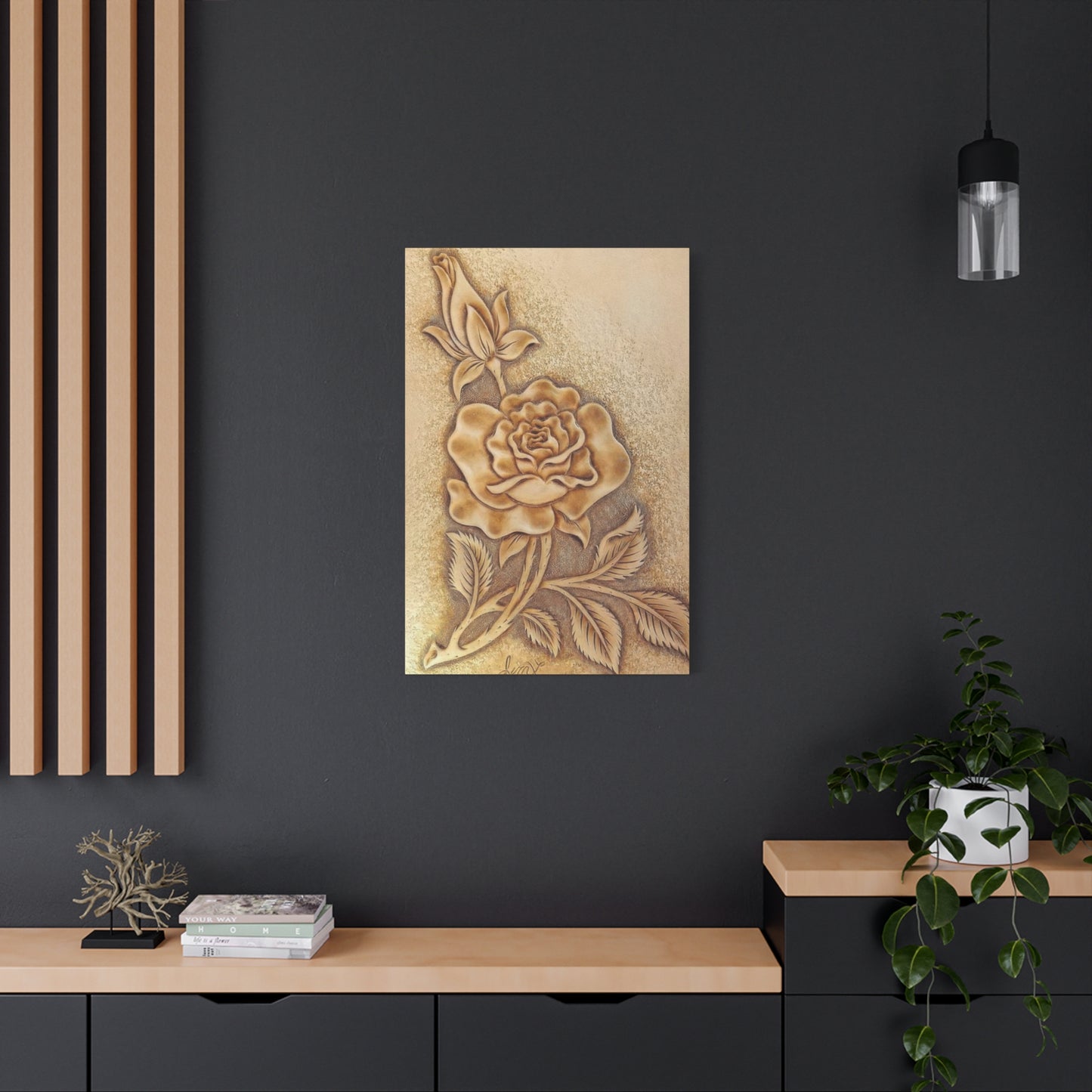Rose Flower Leather Pattern Wall Art & Canvas Prints
