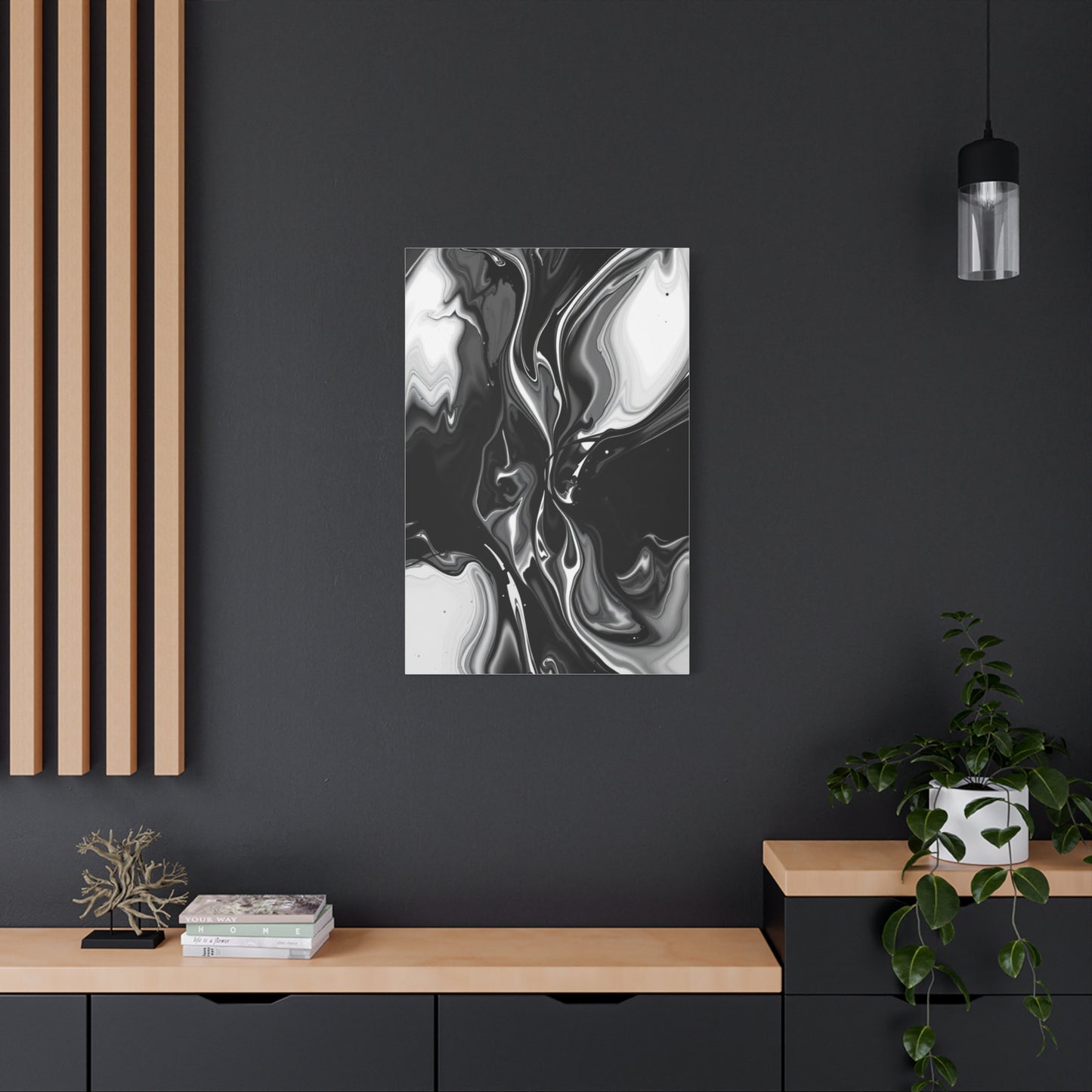 Masterpiece Black and White Abstract Art Vision Wall Art & Canvas Print