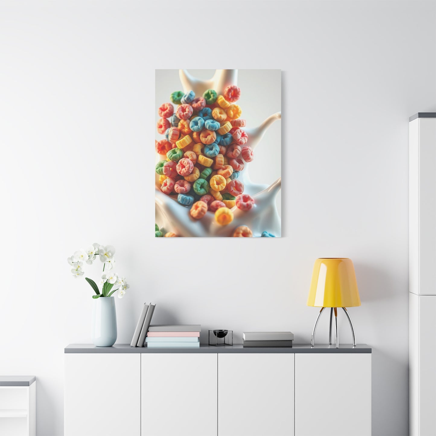 Fruit Loops in Milk Art Premium Canvas 19 Wall Art & Canvas Print