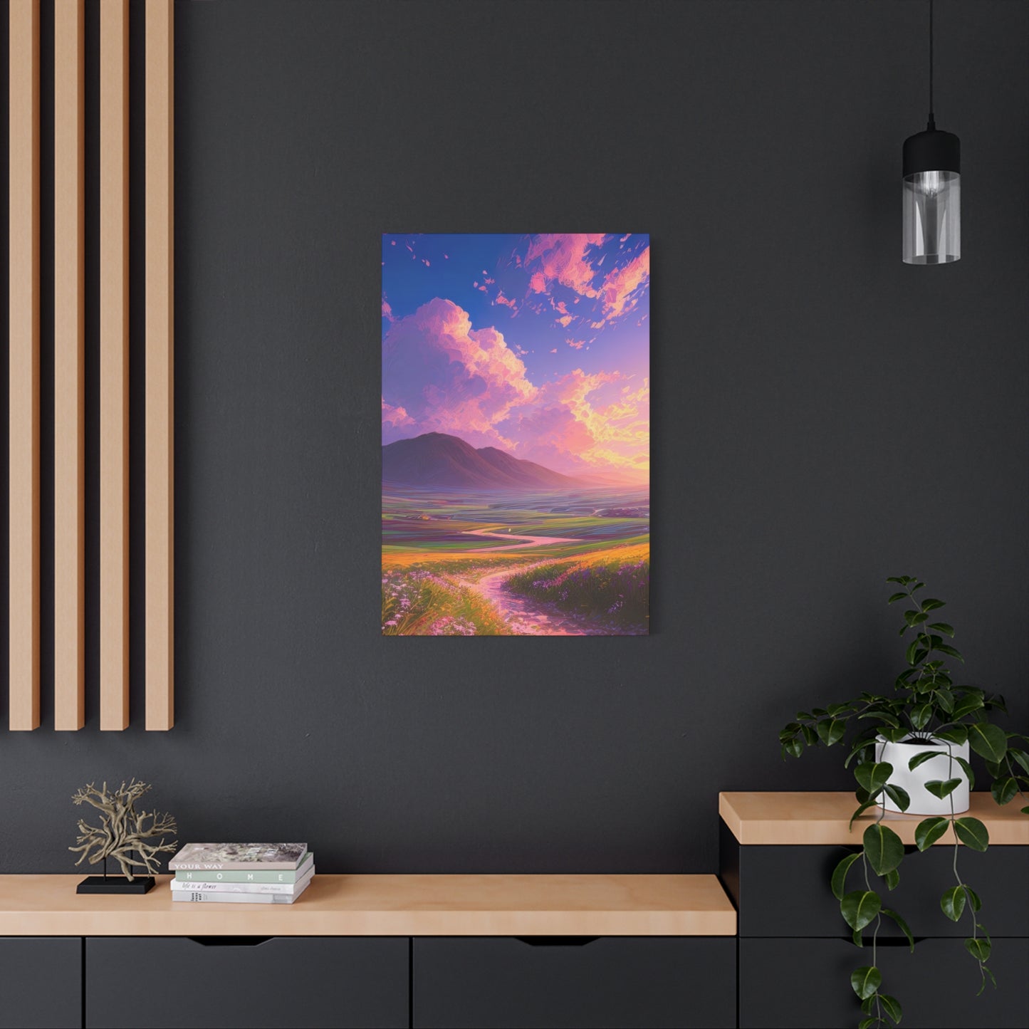 Blue Violet Sky Meadow Vibrant Wall Art & Canvas Prints