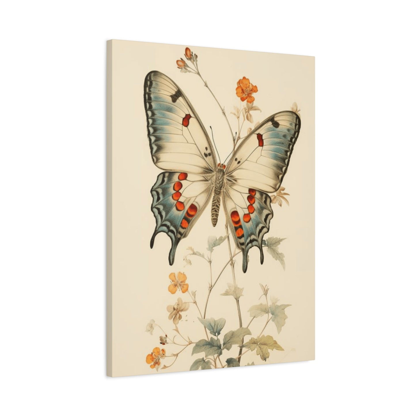 Big Butterfly on Flower Painting Wall Art & Canvas Prints