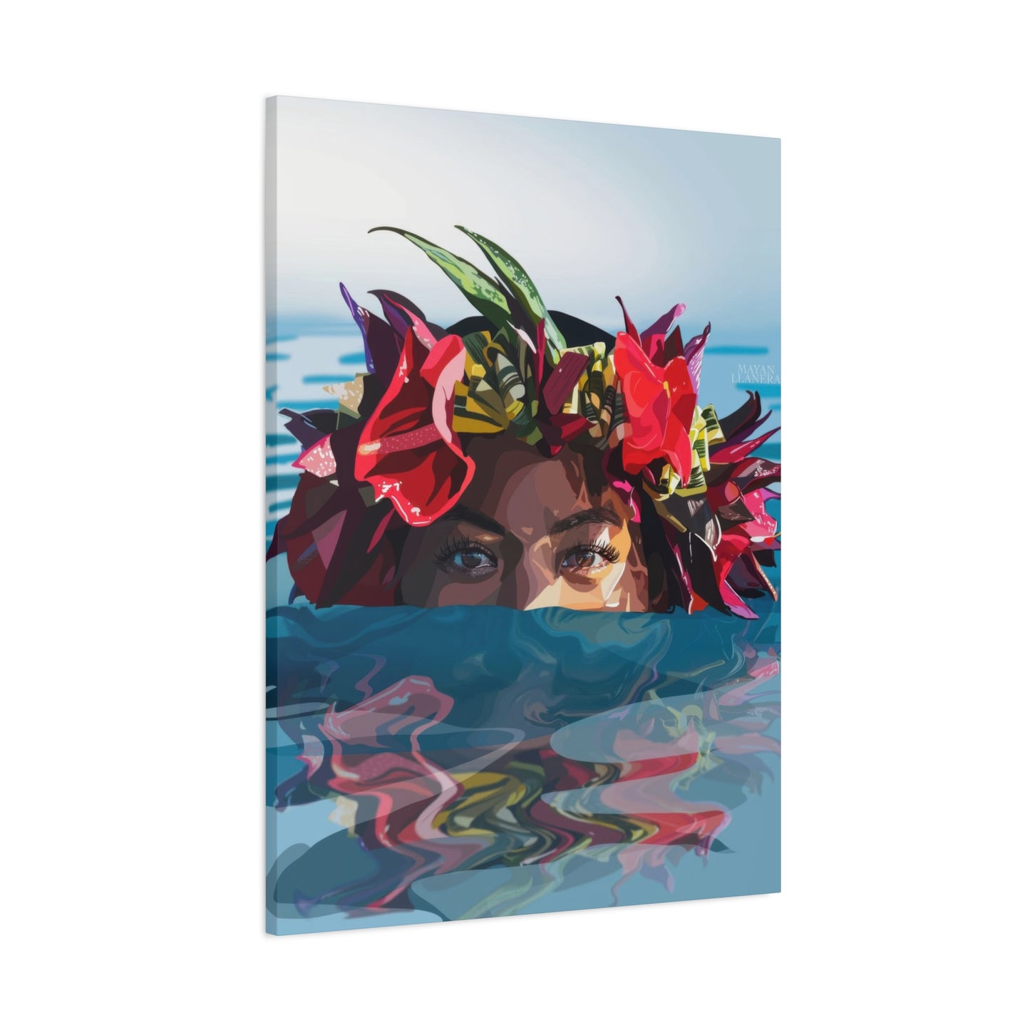 Hawaiian Girl Half Face Wall Art & Canvas Prints