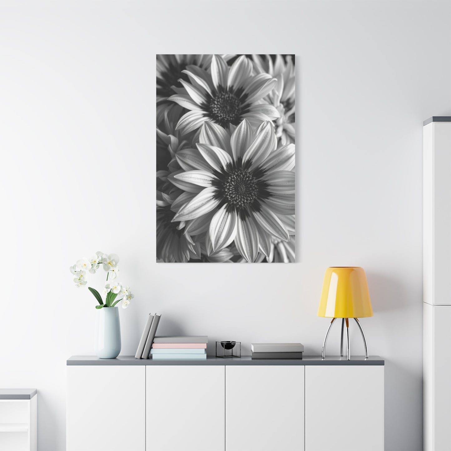 Ebon & Ivory Petal Harmony Wall Art & Canvas Print