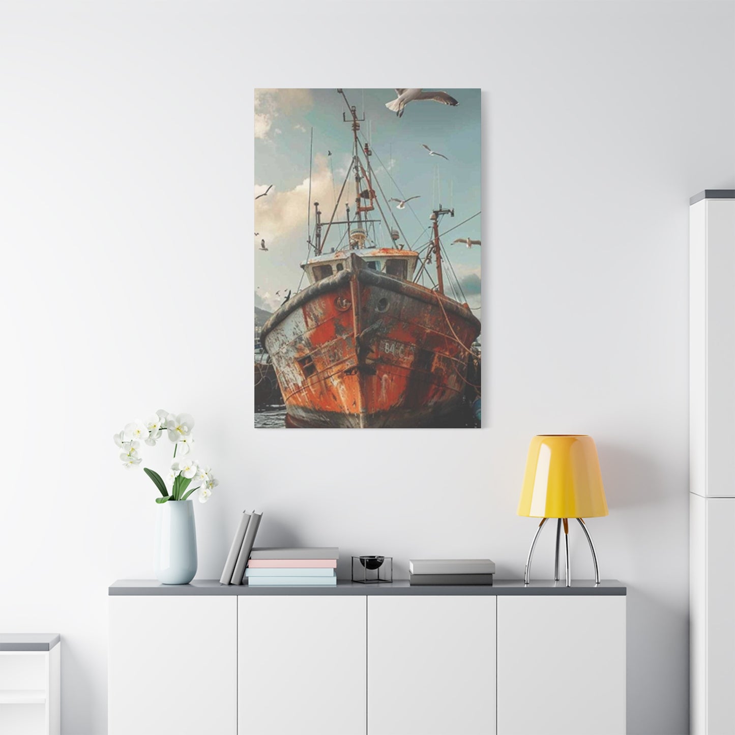 Abandoned Ship At Shore Wall Art & Canvas Prints