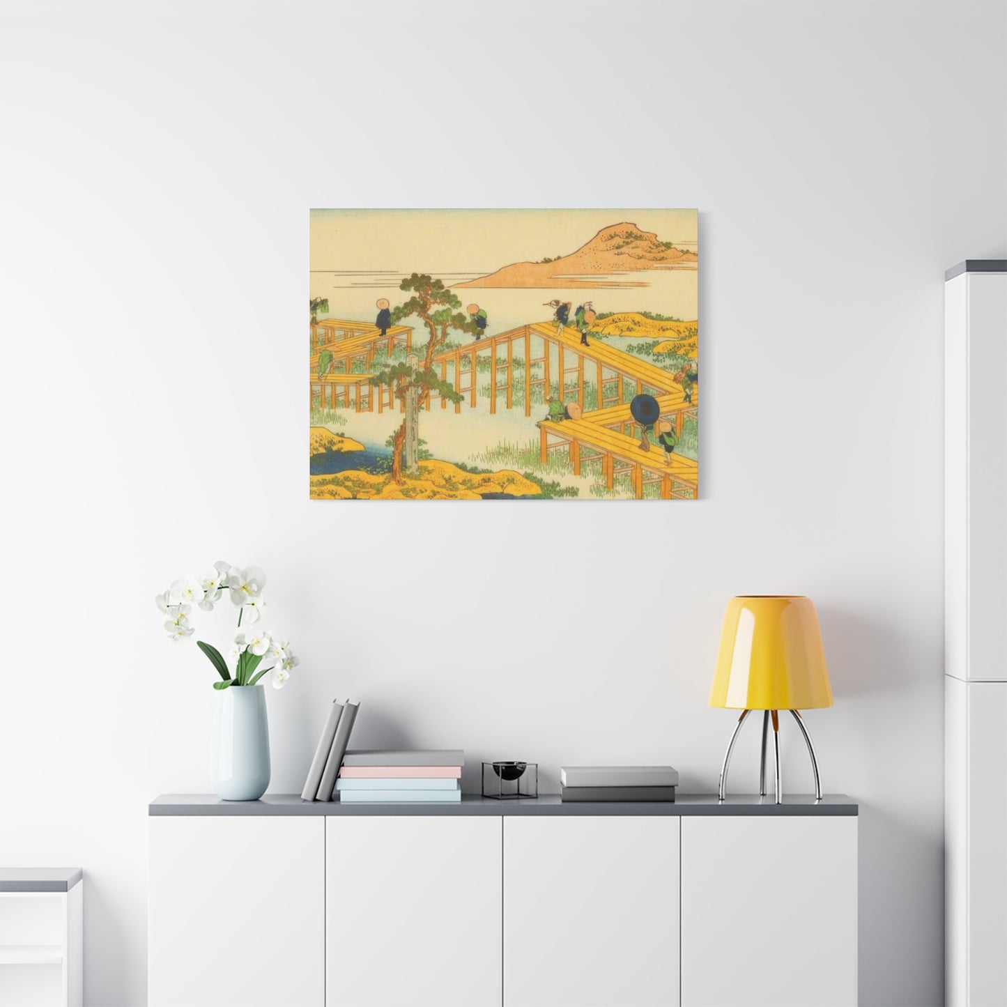 Katsushika Hokusai Ancient View Of Yatsuhashi In Mikawa Province Wall Art & Canvas Prints
