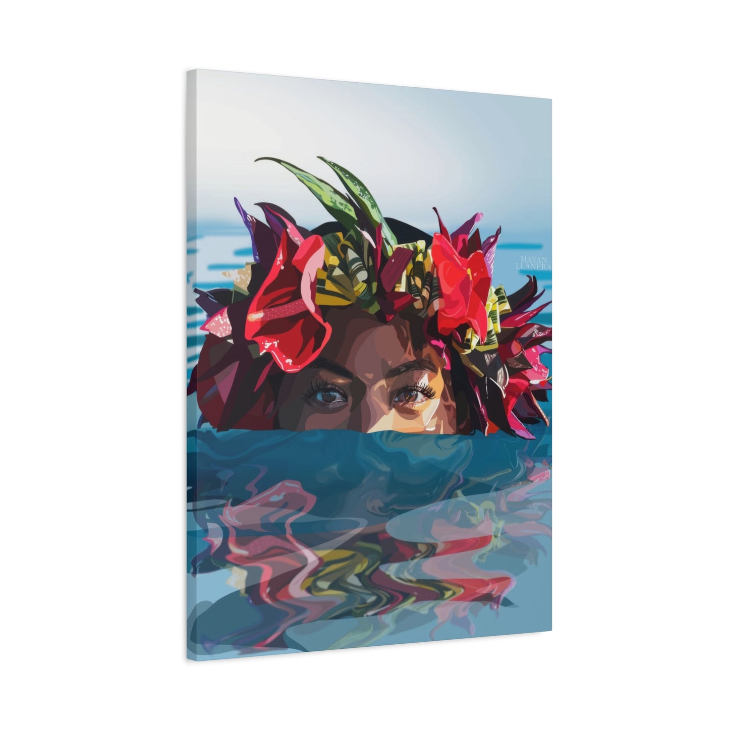 Hawaiian Girl Half Face Wall Art & Canvas Prints