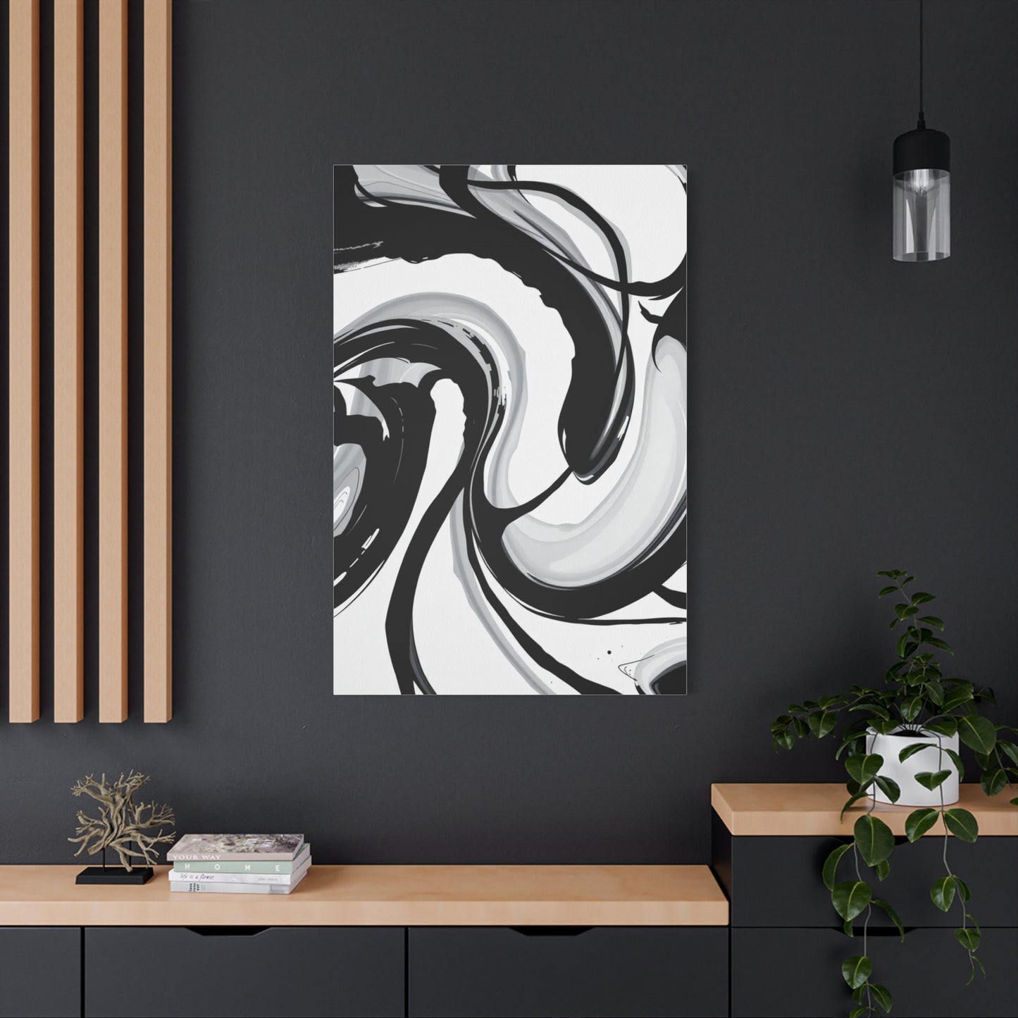 Black and White Abstract Art Refined Canvas Wall Art & Canvas Print