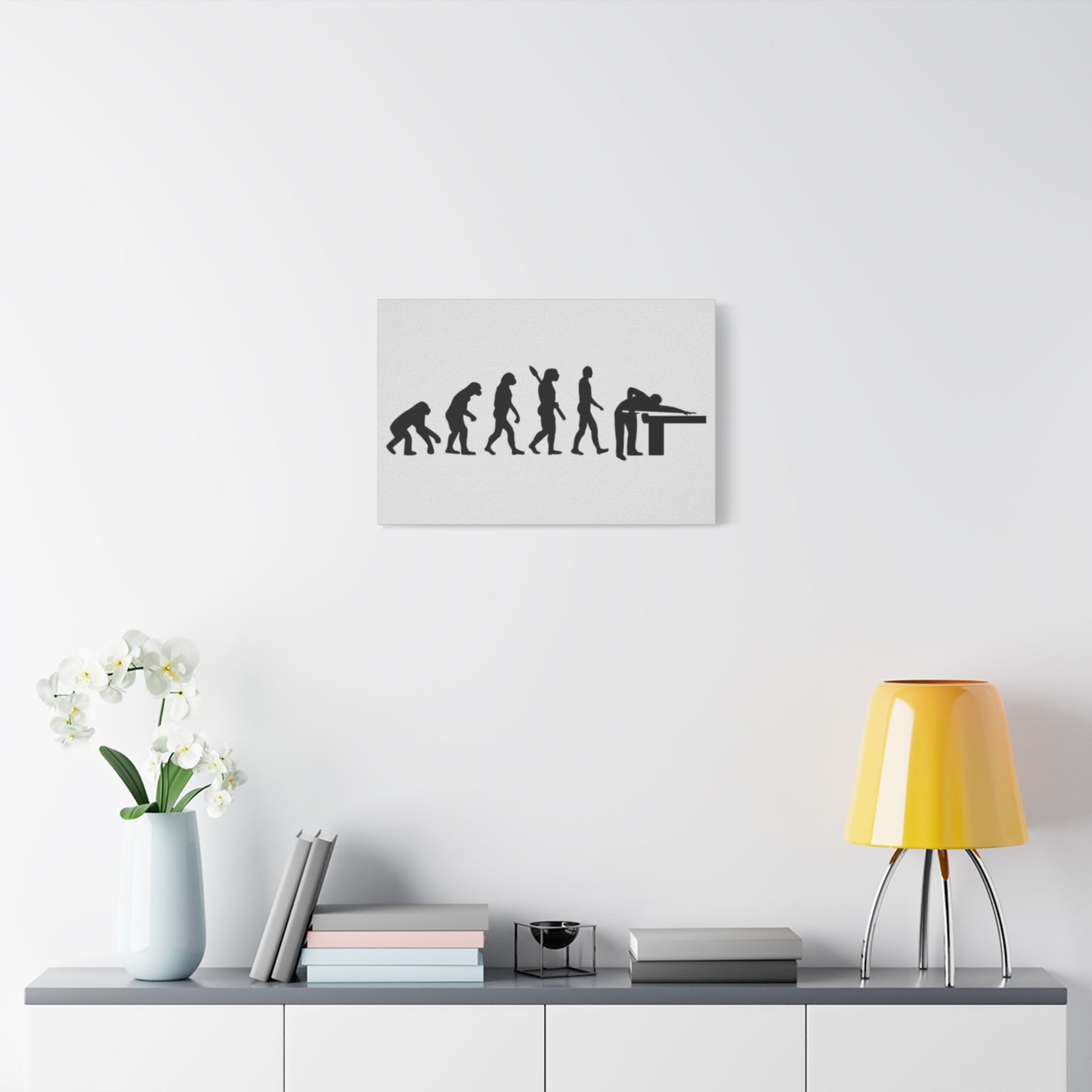 Evolution to Playing Pool Wall Art & Canvas Prints