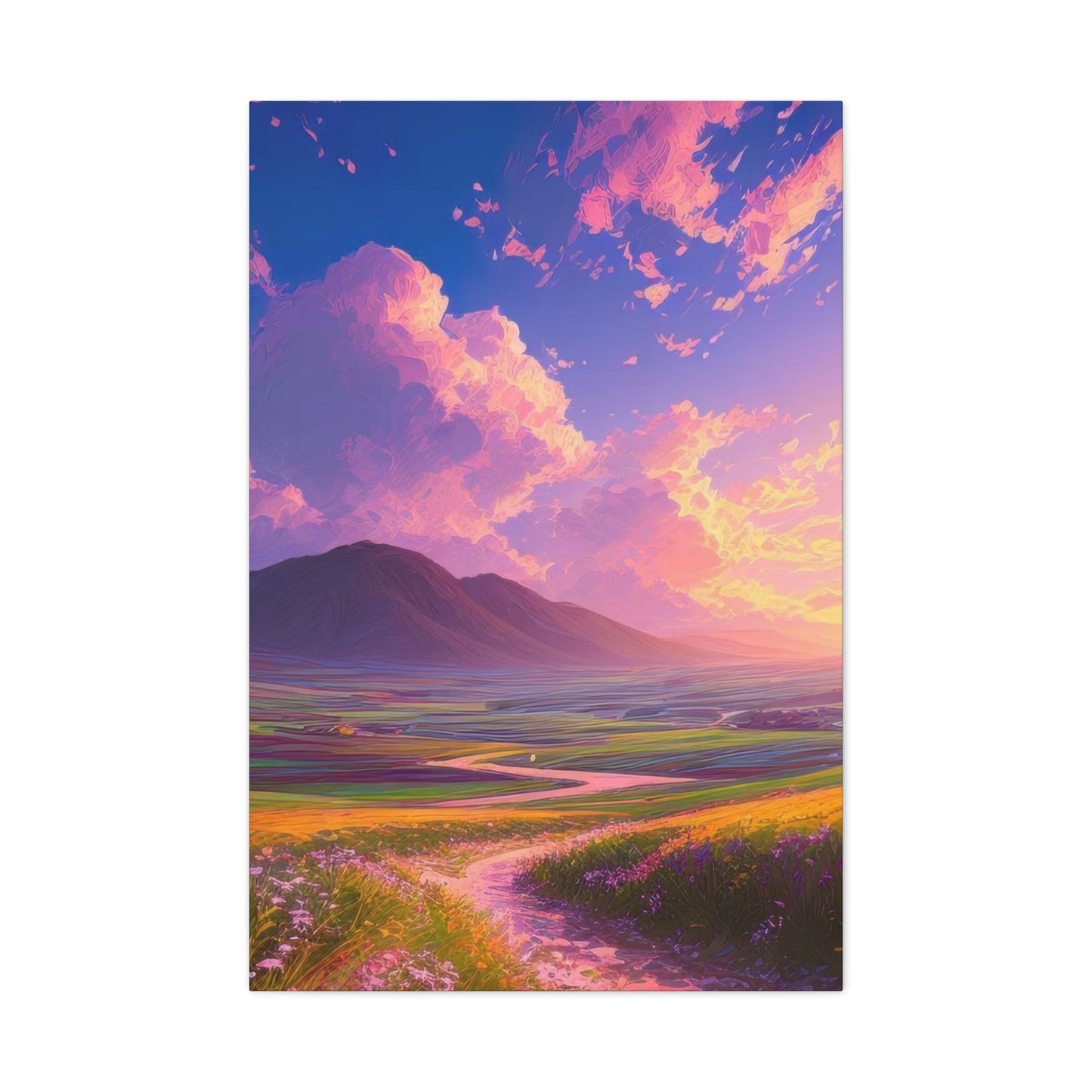 Blue Violet Sky Meadow Vibrant Wall Art & Canvas Prints