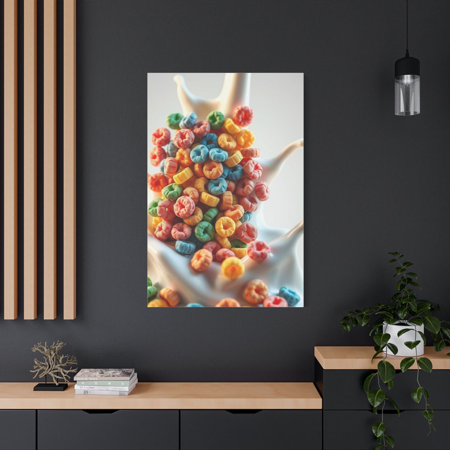 Fruit Loops in Milk Art Premium Canvas 19 Wall Art & Canvas Print
