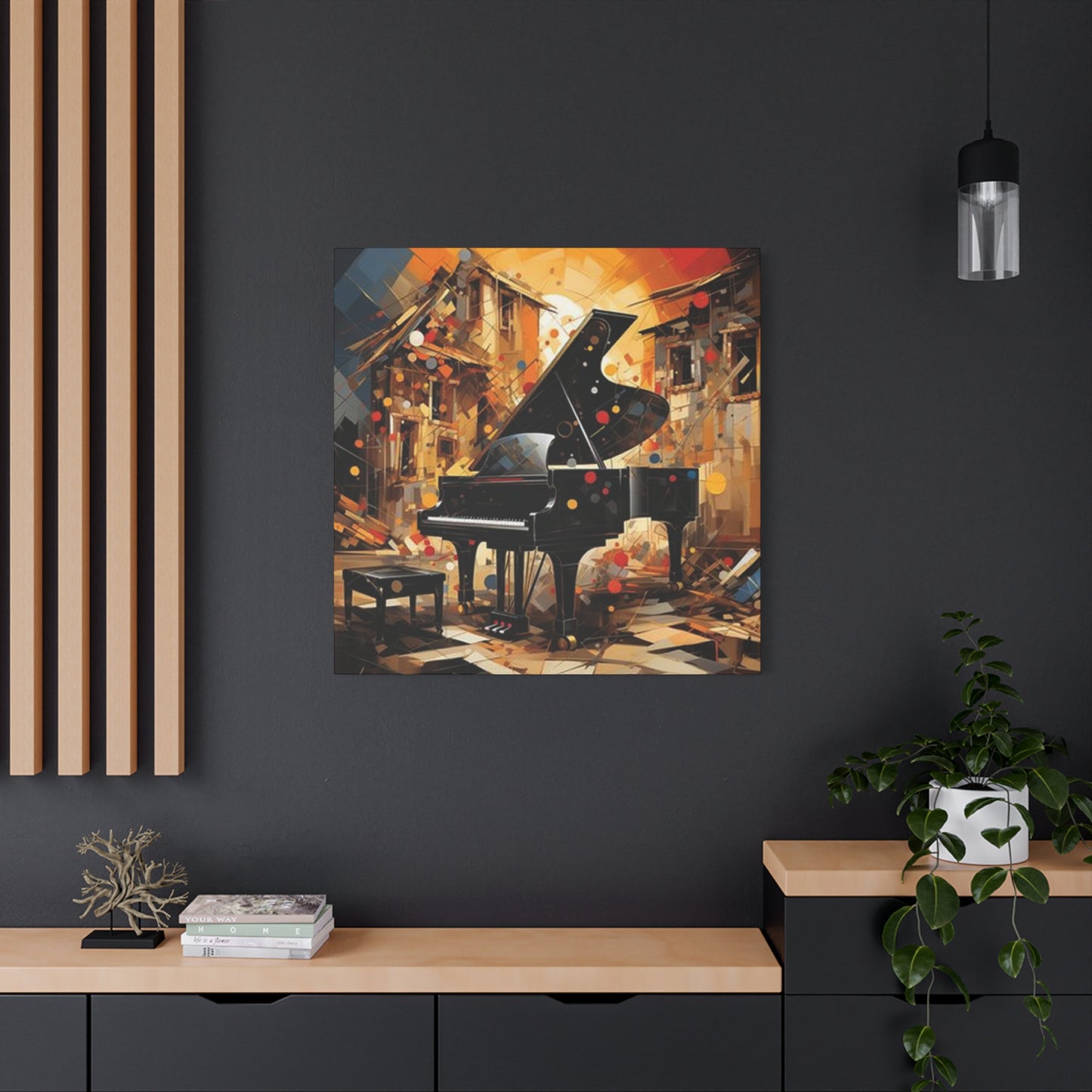 Black Piano Painting Wall Art & Canvas Prints