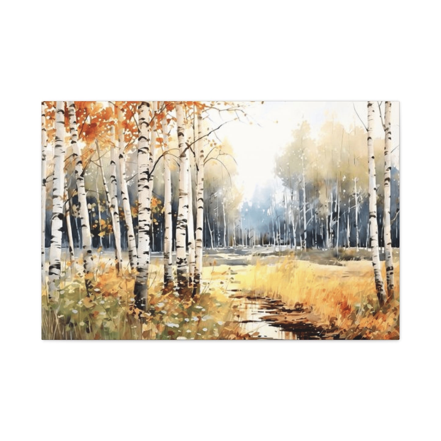 Birch Trees Scenery Painting Wall Art & Canvas Prints