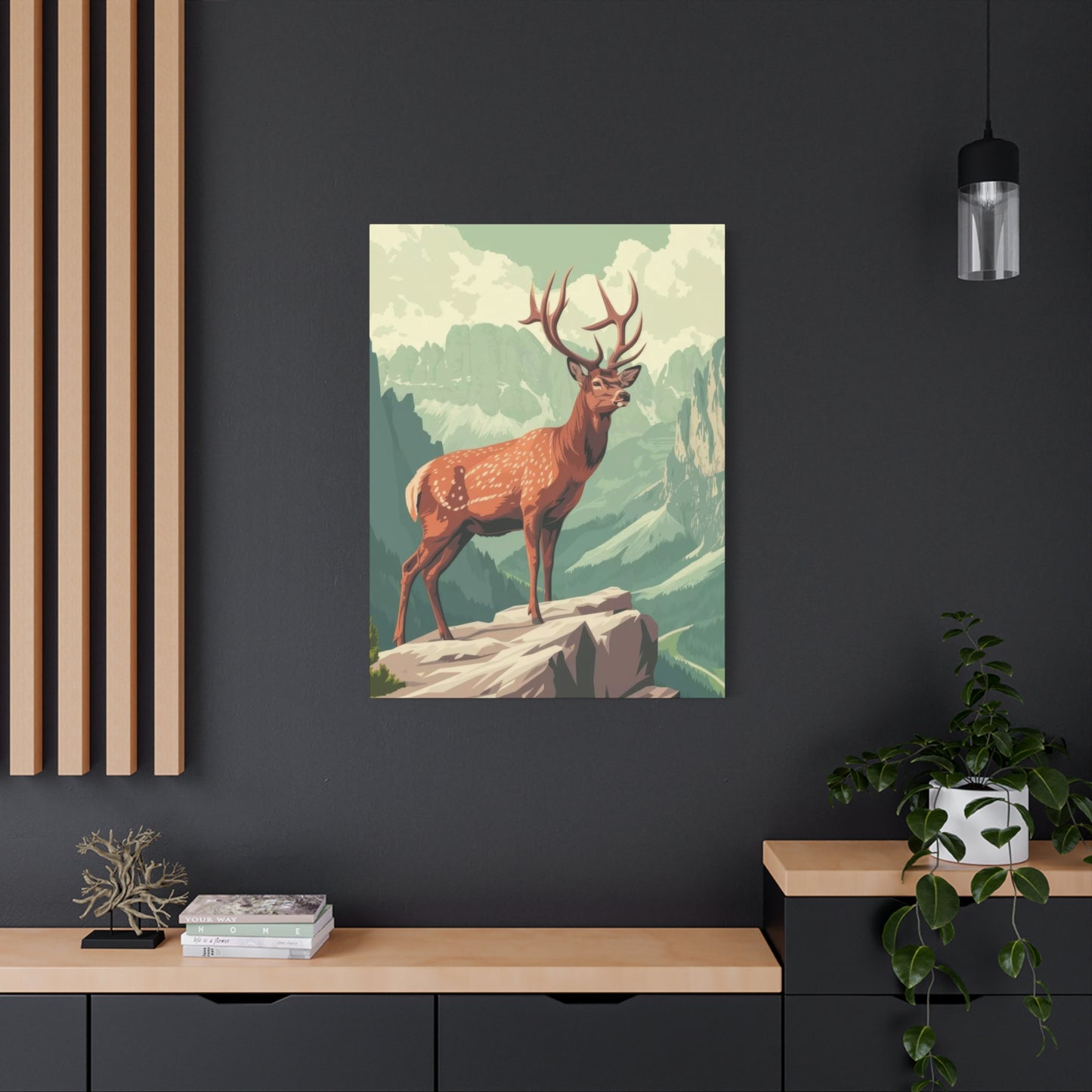 Deer Standing On A Cliff Wall Art & Canvas Prints