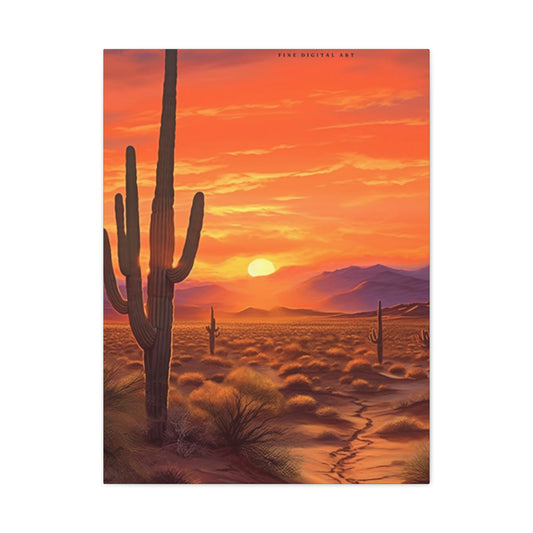 Abstract Arizona Cactus Sunset Wall Art & Canvas Prints
