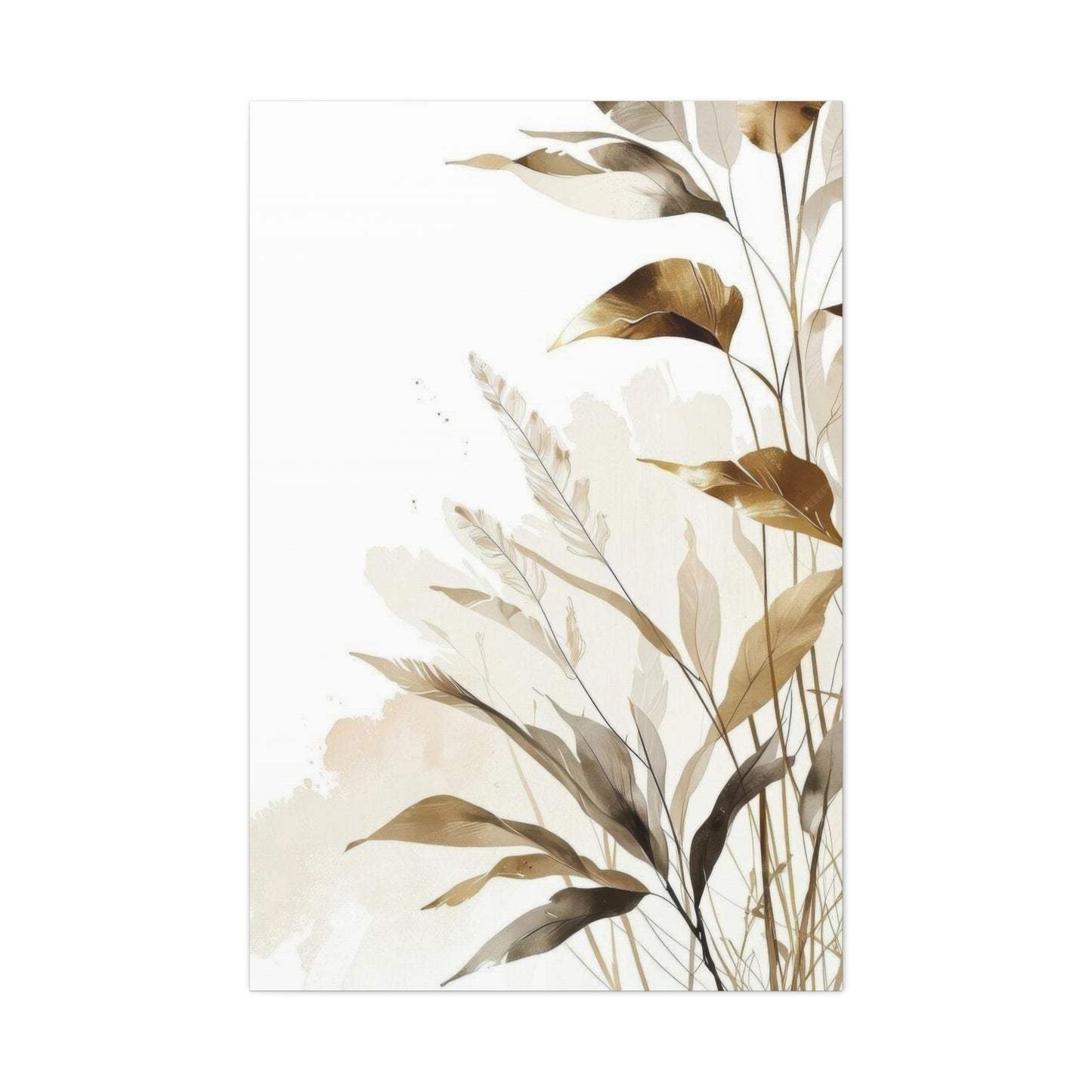 Golden Leaves and Feathers Wall Art & Canvas Prints