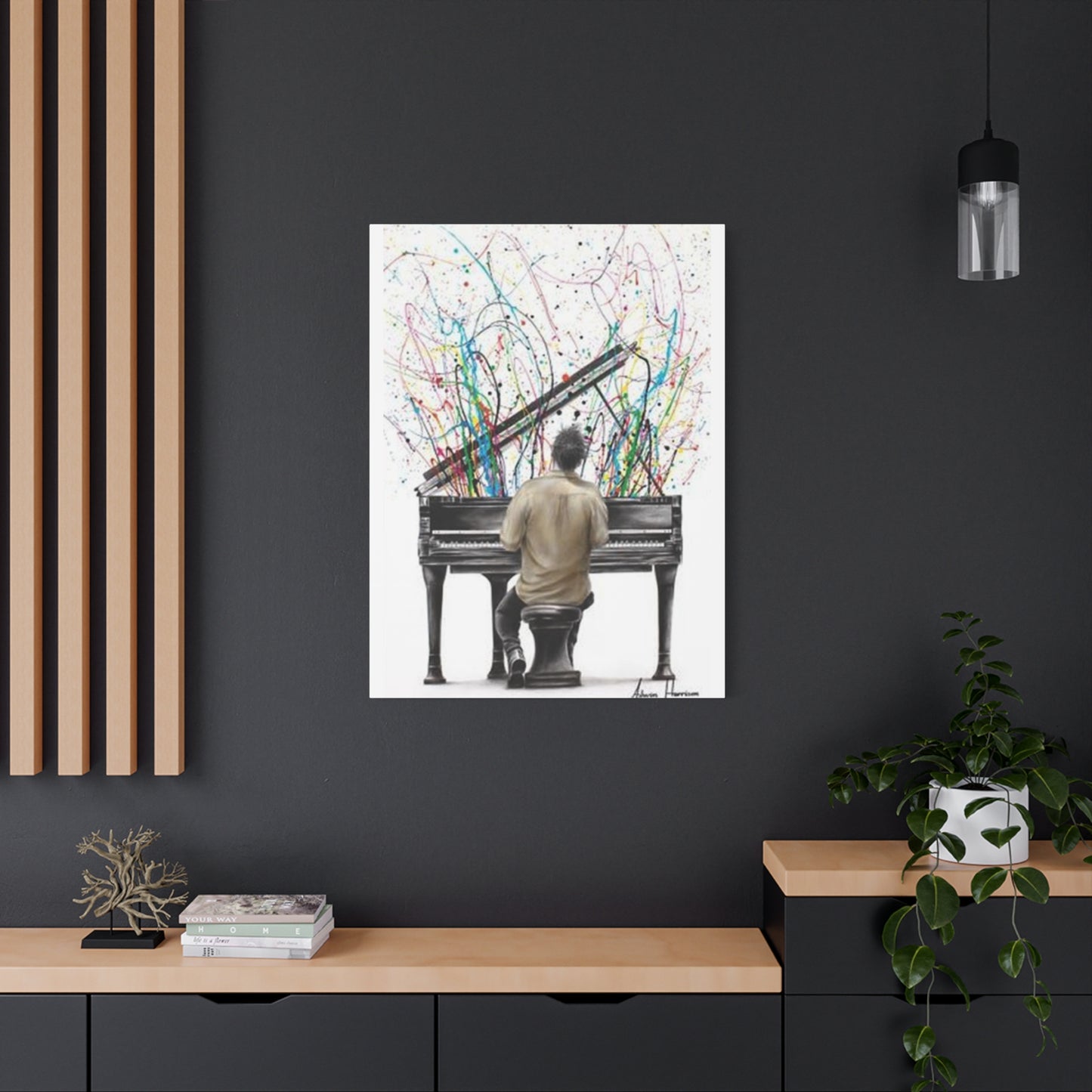 Artist Playing Piano Painting Wall Art & Canvas Prints