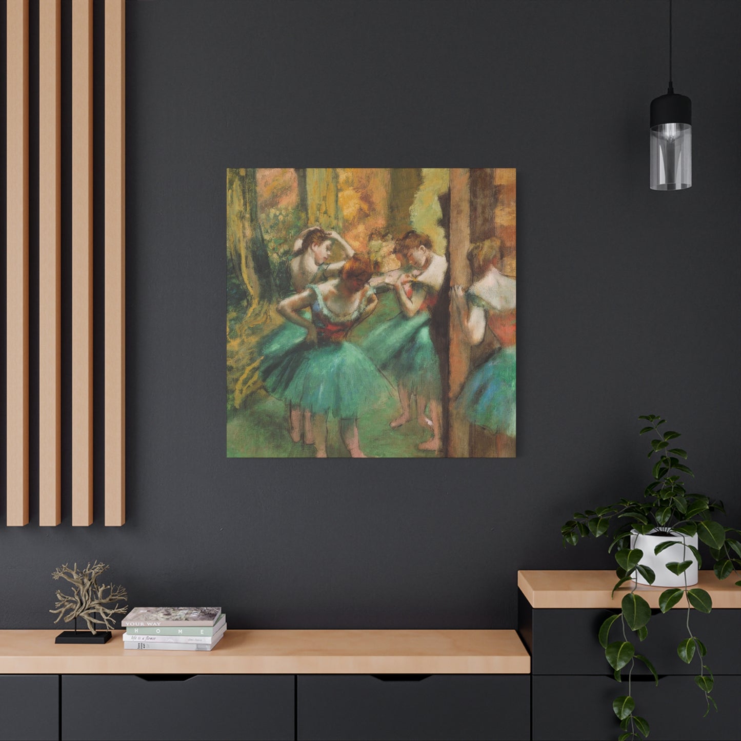 Dancer Pink and Green Impressionism Wall Art & Canvas Prints