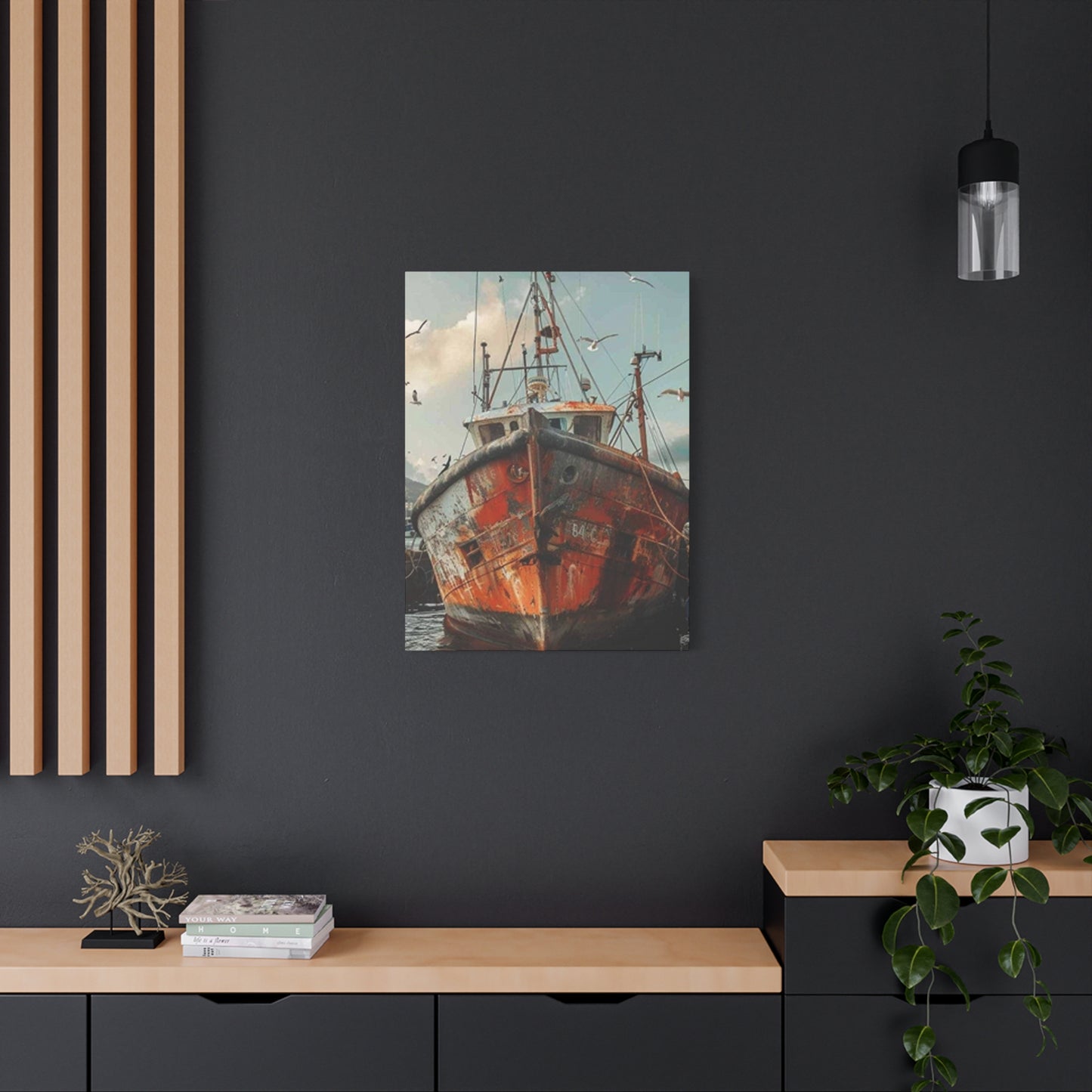 Abandoned Ship At Shore Wall Art & Canvas Prints