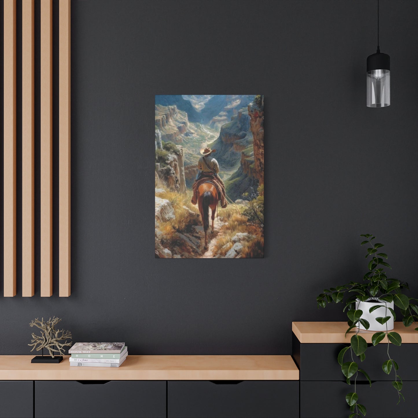 Cowboy Looking At Valley Wall Art & Canvas Prints