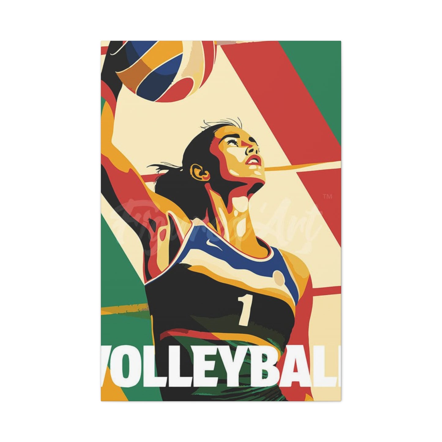 Abstract Volleyball Player Wall Art & Canvas Prints