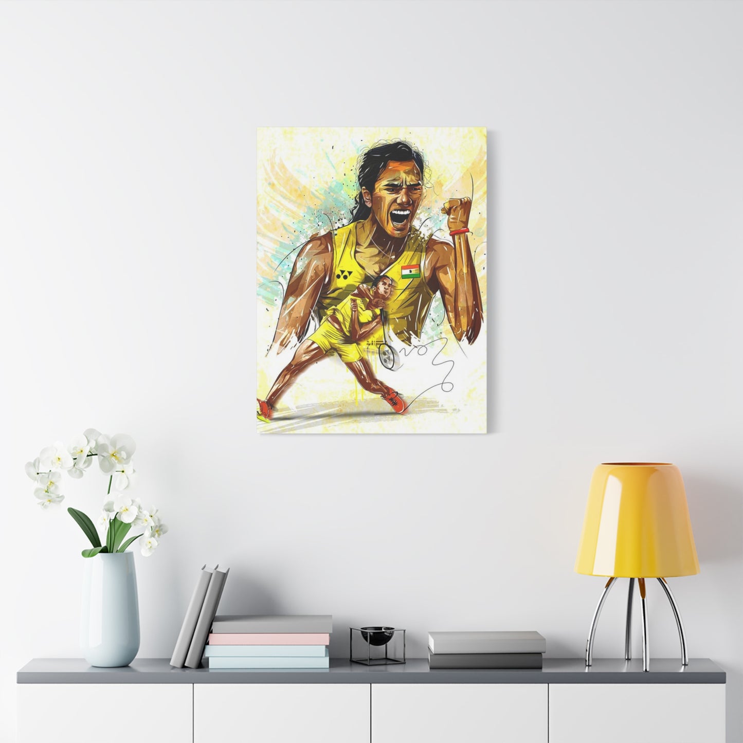 Abstract Badminton Player PV Sindhu Poster Wall Art & Canvas Prints