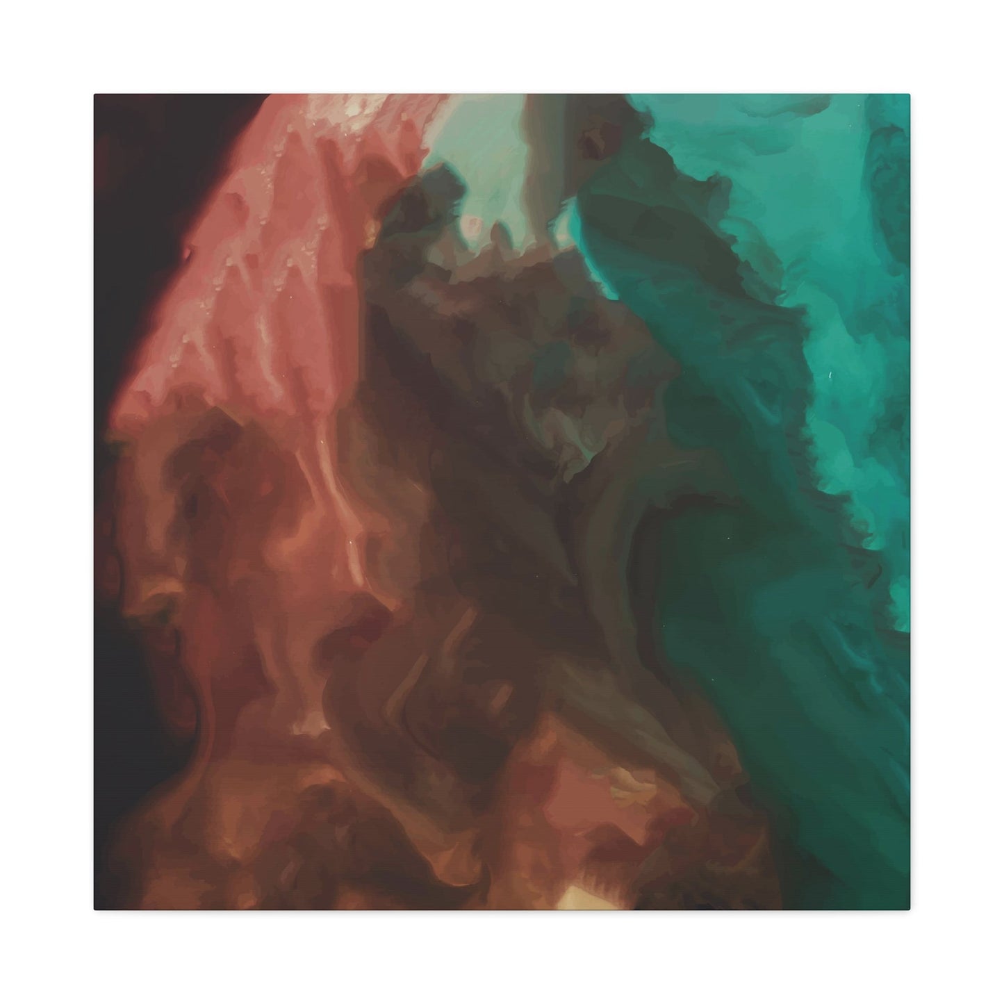 Abstract Teal & Orange Painting Wall Art & Canvas Prints