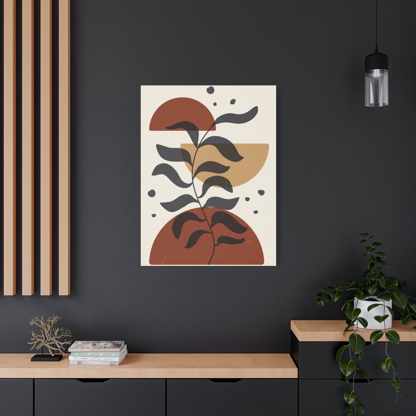 Branch And Geometry Earth Tones Wall Art & Canvas Prints