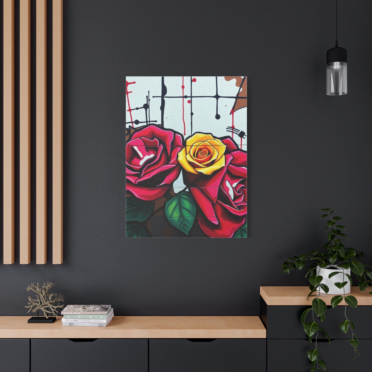 Graffiti Rose Splendor Wall Art & Canvas Print