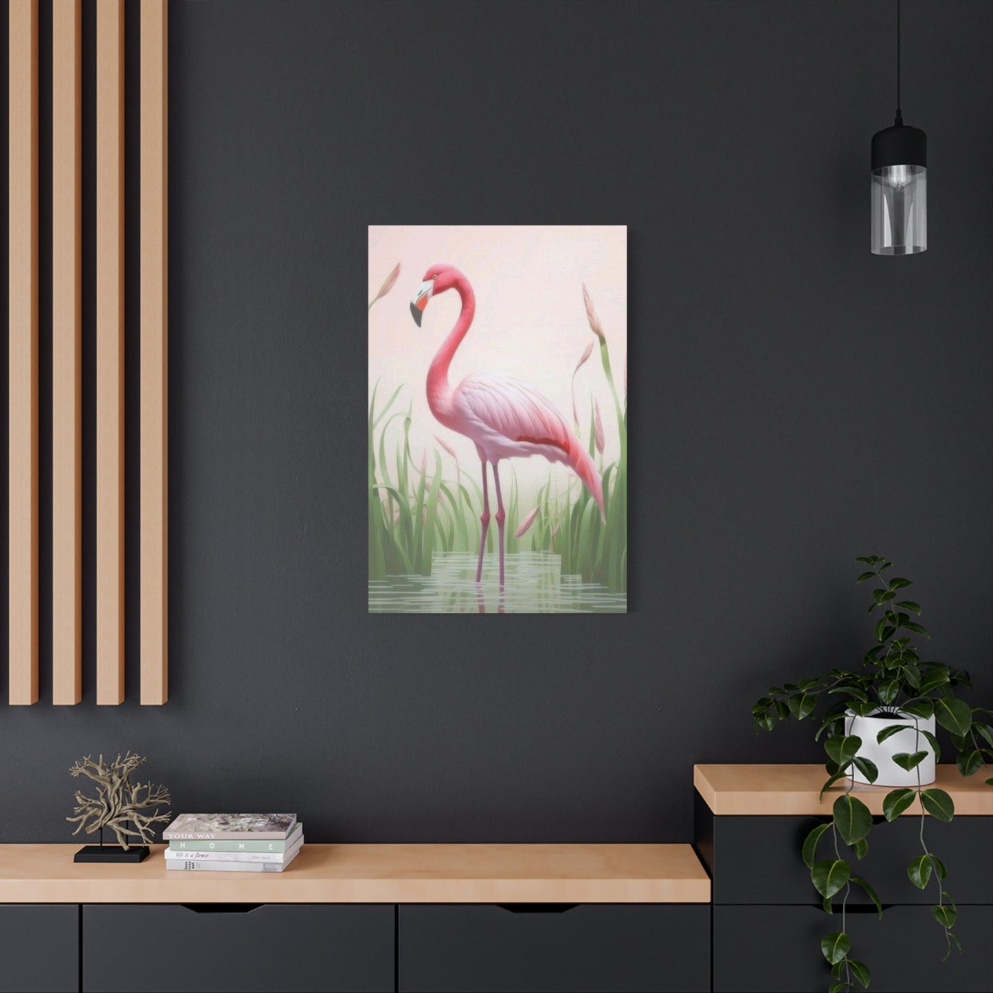 Flamingo Water Grass Wall Art & Canvas Prints