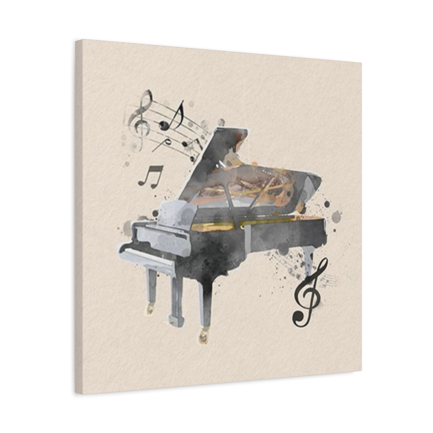 Grey Piano Painting Wall Art & Canvas Prints
