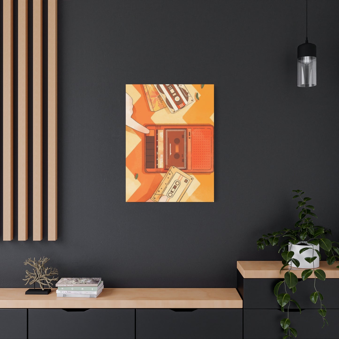 Orange Record Player Wall Art & Canvas Prints