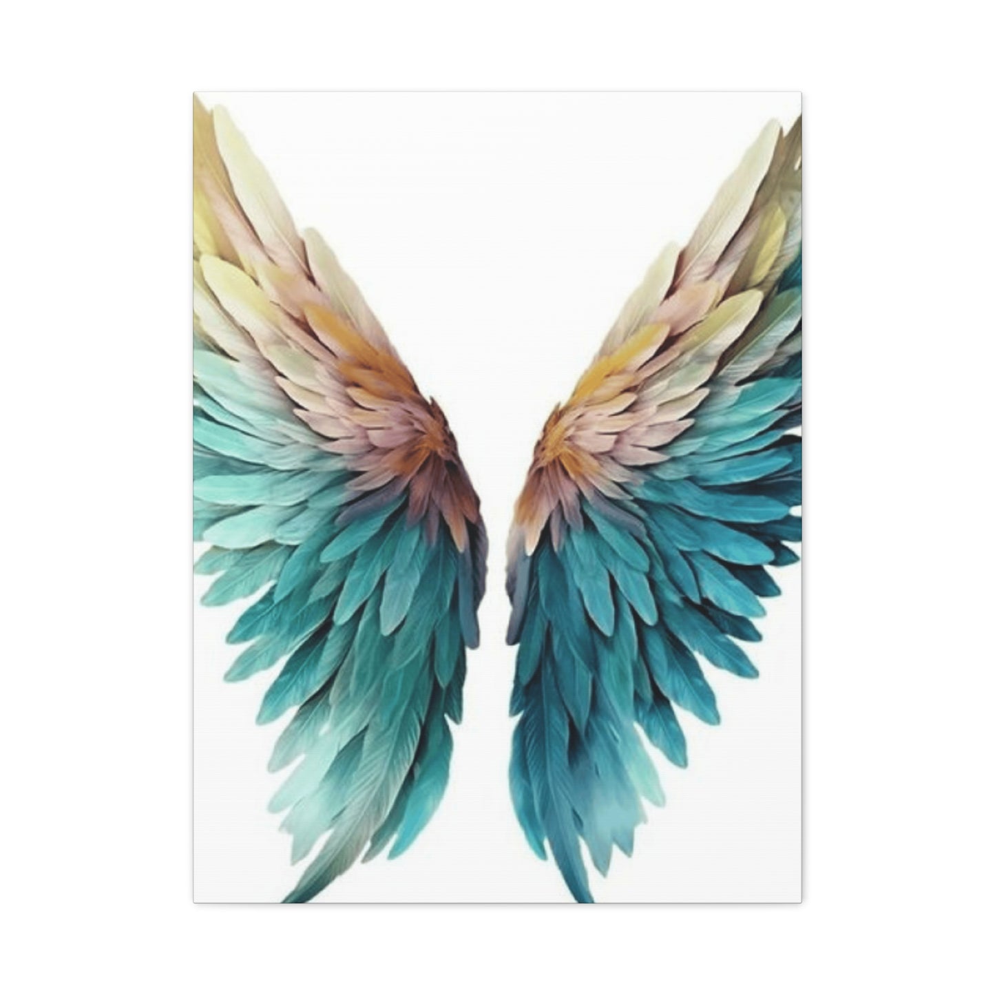 Blue and Golden Angel Wings Wall Art & Canvas Prints