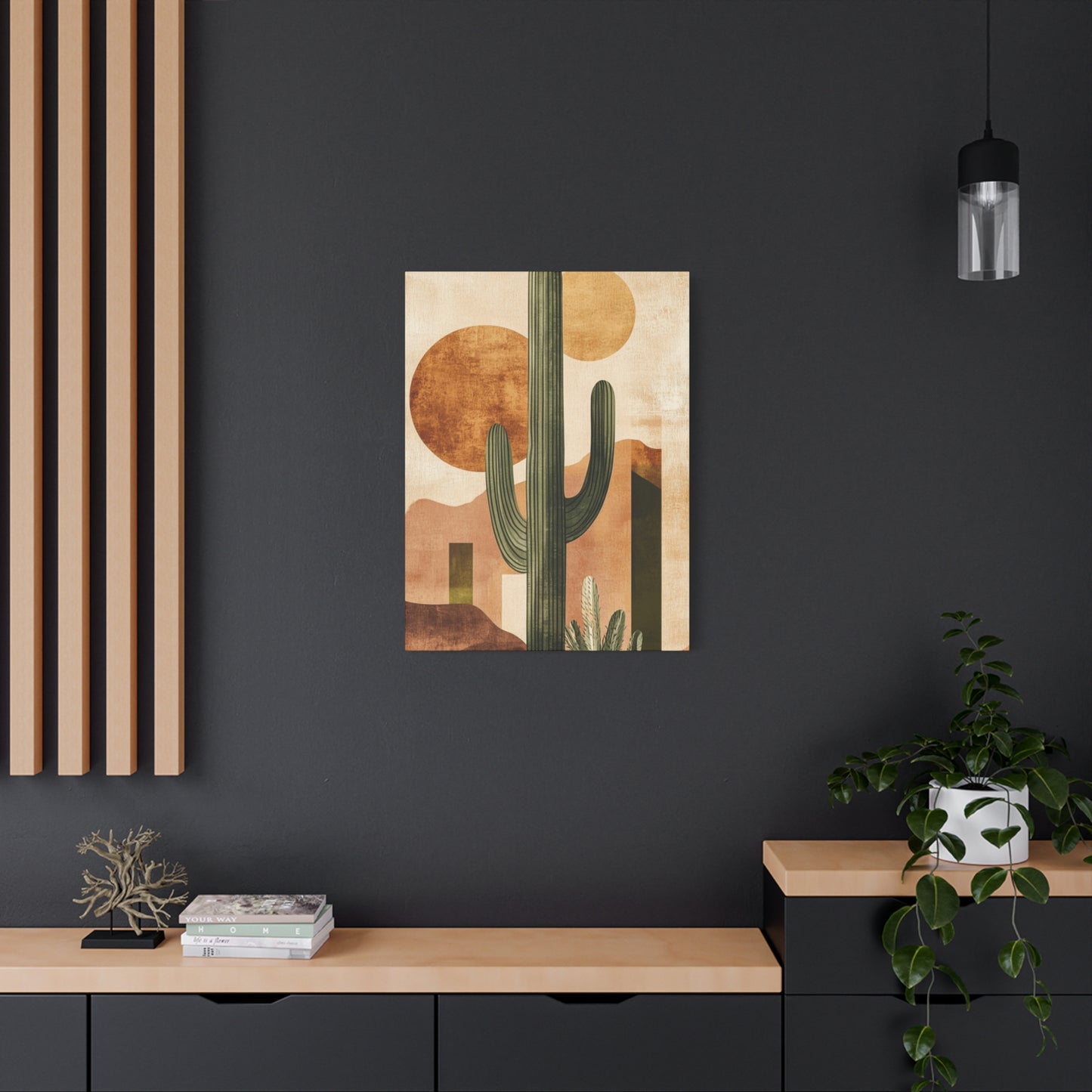 Brown Cactus Painting Wall Art & Canvas Prints